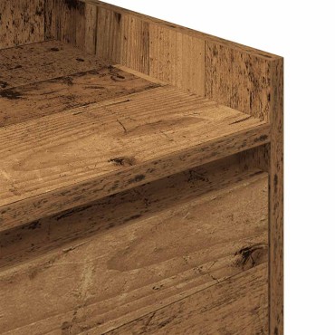 vidaXL Κομοδίνο με 2 συρτάρια Όψη Παλαιού Ξύλου 38x34x80cm 1 τεμ.