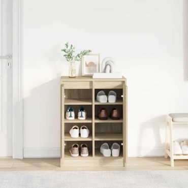 vidaXL Παπουτσοθήκη Sonoma Δρυς 57x34x76cm από Επεξεργασμένο Ξύλο