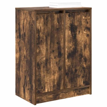 vidaXL Παπουτσοθήκη Καπνιστή Δρυς 57x34x76cm από Επεξεργ. Ξύλο