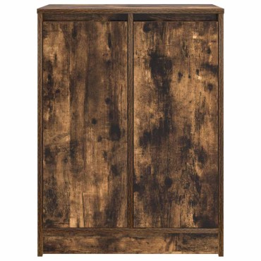 vidaXL Παπουτσοθήκη Καπνιστή Δρυς 57x34x76cm από Επεξεργ. Ξύλο
