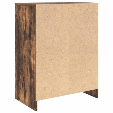 vidaXL Παπουτσοθήκη Καπνιστή Δρυς 57x34x76cm από Επεξεργ. Ξύλο