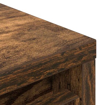 vidaXL Παπουτσοθήκη Καπνιστή Δρυς 57x34x76cm από Επεξεργ. Ξύλο
