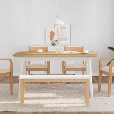 Πάγκος vidaXL μασίφ ξύλο καουτσούκ 110x30x45cm