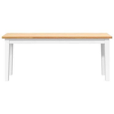 Πάγκος vidaXL Λευκό μασίφ ξύλο καουτσούκ 110x30x45cm