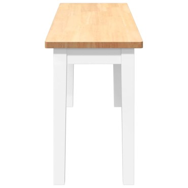 Πάγκος vidaXL Λευκό μασίφ ξύλο καουτσούκ 110x30x45cm