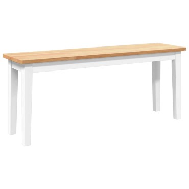 Πάγκος vidaXL Λευκό μασίφ ξύλο καουτσούκ 110x30x45cm