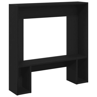 vidaXL Γύρος τζακιού Μαύρη βελανιδιά 81x18x82 cm Ξύλινη κατασκευή
