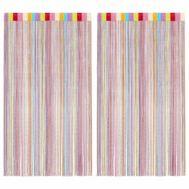 vidaXL Κουρτίνες με Κρόσσια 2 τεμ. Πολύχρωμες 140x250cm