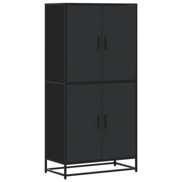 vidaXL Highboard Μαύρο 68x35x139cm Κατασκευασμένο ξύλο 1 τεμ.
