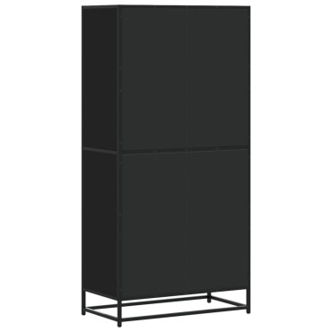 vidaXL Highboard Μαύρο 68x35x139cm Κατασκευασμένο ξύλο 1 τεμ.