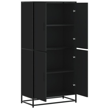 vidaXL Highboard Μαύρο 68x35x139cm Κατασκευασμένο ξύλο 1 τεμ.