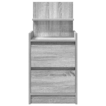vidaXL Κομοδίνα με 2 συρτάρια 2 τεμ. Γκρι Sonoma 38x34x80cm