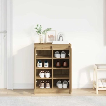 vidaXL Παπουτσοθήκη Τεχνίτης Δρυς 57x34x76cm από Επεξεργασμένο Ξύλο