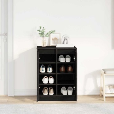 vidaXL Παπουτσοθήκη Μαύρη 57x34x76cm από Επεξεργασμένο Ξύλο