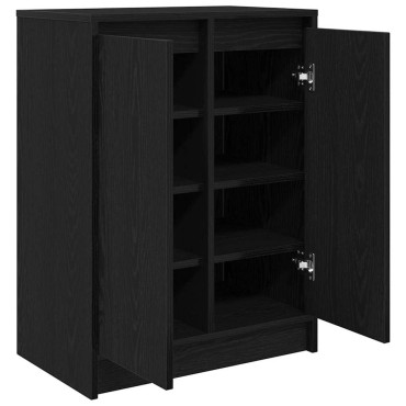 vidaXL Παπουτσοθήκη Μαύρη 57x34x76cm από Επεξεργασμένο Ξύλο
