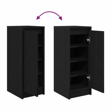 vidaXL Παπουτσοθήκη Μαύρη βελανιδιά 29,5x34x76cm Επεξεργασμένο Ξύλο