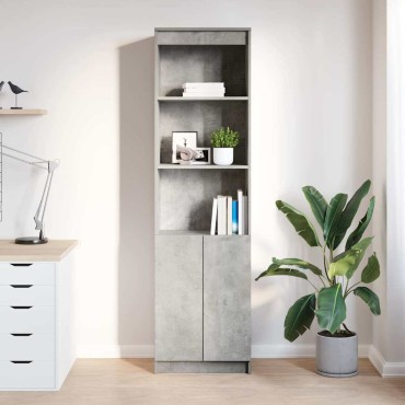vidaXL Ντουλάπι Γκρι Σκυροδέματος 50x35x180cm από Επεξεργασμένο Ξύλο 1 τεμ.