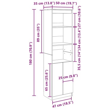 vidaXL Ντουλάπι Γκρι Sonoma 50x35x180cm από Επεξεργασμένο Ξύλο 1 τεμ.
