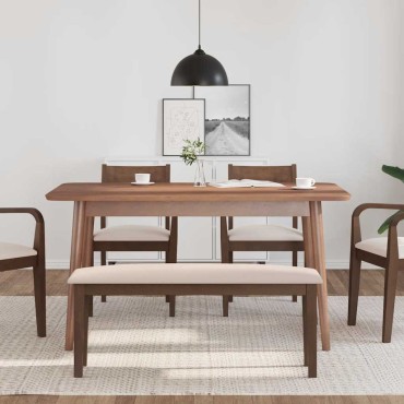Πάγκος vidaXL Καφέ μασίφ ξύλο καουτσούκ 110x30x46,5 cm