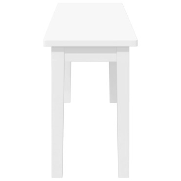 Πάγκος vidaXL Λευκό μασίφ ξύλο καουτσούκ 110x30x45cm