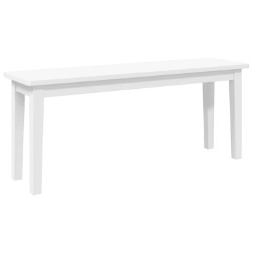 Πάγκος vidaXL Λευκό μασίφ ξύλο καουτσούκ 110x30x45cm