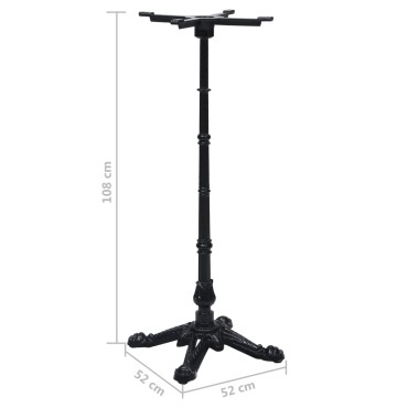 vidaXL Πόδι Τραπεζιού Bistro Μαύρο 52x52x108cm από Χυτοσίδηρο 1 τεμ.