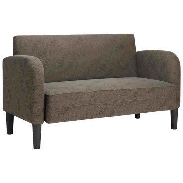 vidaXL Καναπές Loveseat Σκούρο Γκρι Συνθετικό δέρμα 124x67x70 cm