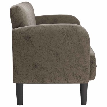 vidaXL Καναπές Loveseat Σκούρο Γκρι Συνθετικό δέρμα 124x67x70 cm