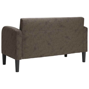 vidaXL Καναπές Loveseat Σκούρο Γκρι Συνθετικό δέρμα 124x67x70 cm