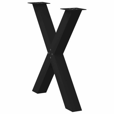 vidaXL Πόδια τραπεζαρίας σχήμα Χ 3 τεμ. Μαύρο 70x(72-73)cm Χάλυβας