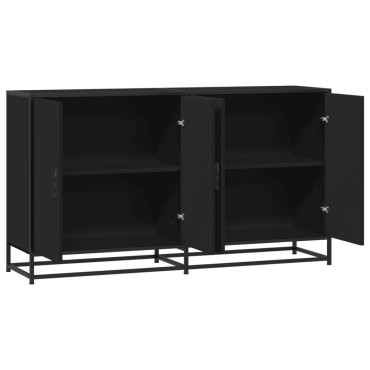 vidaXL Sideboard Μαύρο 134x35x76cm Κατασκευασμένο ξύλο 1 τεμ.