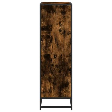 vidaXL Βιβλιοθήκη καπνιστή βελανιδιά 97,5x33x107,5cm 1 τεμ.