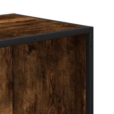 vidaXL Βιβλιοθήκη καπνιστή βελανιδιά 97,5x33x107,5cm 1 τεμ.