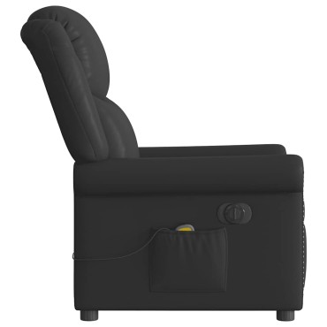 vidaXL Ηλεκτρική καρέκλα ανάκλισης μασάζ Shiny Black Faux Leather