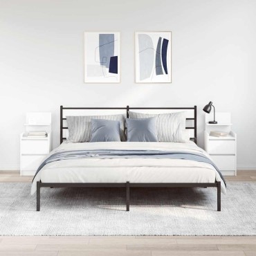 vidaXL Κομοδίνα με 2 συρτάρια 2 τεμ. Λευκό 38x34x80cm