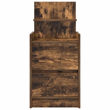 vidaXL Κομοδίνο με 2 συρτάρια Καπνιστή Δρυς 38x34x80cm 1 τεμ.