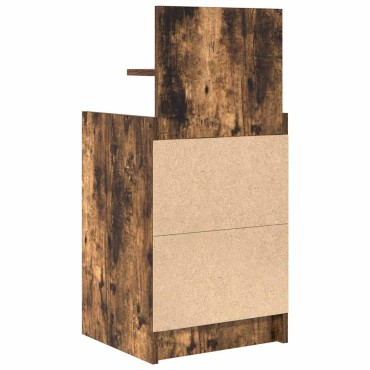 vidaXL Κομοδίνο με 2 συρτάρια Καπνιστή Δρυς 38x34x80cm 1 τεμ.
