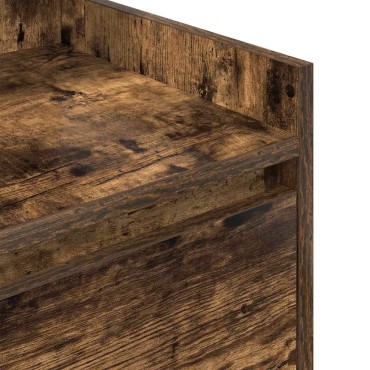 vidaXL Κομοδίνο με 2 συρτάρια Καπνιστή Δρυς 38x34x80cm 1 τεμ.
