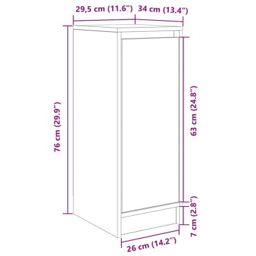 vidaXL Παπουτσοθήκη Λευκή 29,5x34x76cm από Επεξεργασμένο Ξύλο