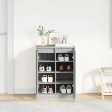 vidaXL Παπουτσοθήκη Γκρι Sonoma 57x34x76cm από Επεξεργ. Ξύλο