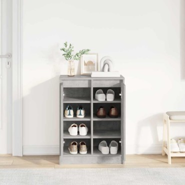 vidaXL Παπουτσοθήκη Γκρι Σκυροδέματος 57x34x76cm Επεξεργασμένο Ξύλο