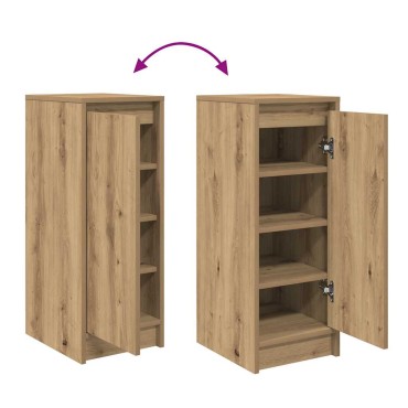 vidaXL Παπουτσοθήκη Χρώμα Αρτισιανή Δρυς 29,5x34x76cm Επεξ. Ξύλο