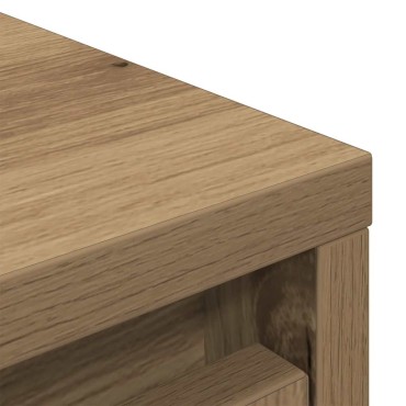 vidaXL Παπουτσοθήκη Χρώμα Αρτισιανή Δρυς 29,5x34x76cm Επεξ. Ξύλο