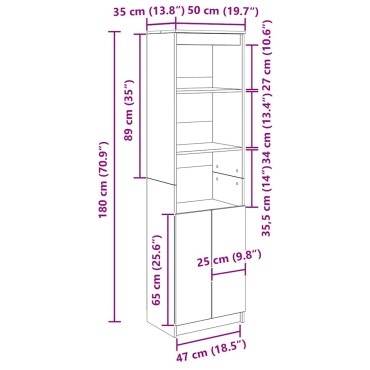 vidaXL Ντουλάπι Όψη Παλαιού Ξύλου 50x35x180cm από Επεξεργασμένο Ξύλο 1 τεμ.