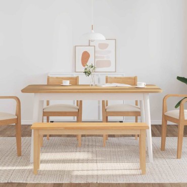 Πάγκος vidaXL μασίφ ξύλο καουτσούκ 110x30x45cm
