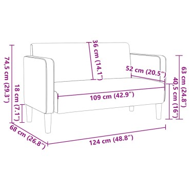 vidaXL Καναπές Loveseat Αν. Πράσινο Γκρι ύφασμα Corduroy 124x68x74,5 cm