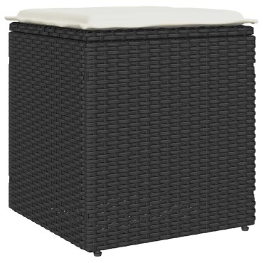 vidaXL σκαμπό κήπου με μαξιλάρια 2 τεμ. Μαύρο 40x40x43cm
