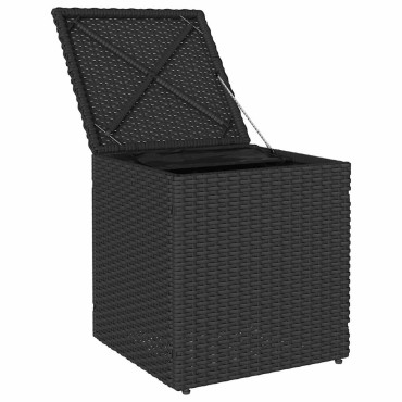 vidaXL σκαμπό κήπου με μαξιλάρια 2 τεμ. Μαύρο 40x40x43cm
