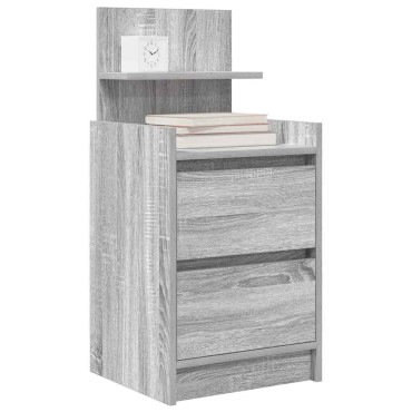 vidaXL Κομοδίνο με 2 συρτάρια Γκρι Sonoma 38x34x80cm 1 τεμ.