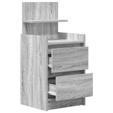 vidaXL Κομοδίνο με 2 συρτάρια Γκρι Sonoma 38x34x80cm 1 τεμ.
